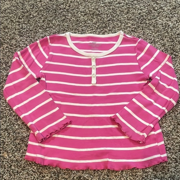 okie dokie Other - Okie Dokie Pink and White Striped Long Sleeve Tee